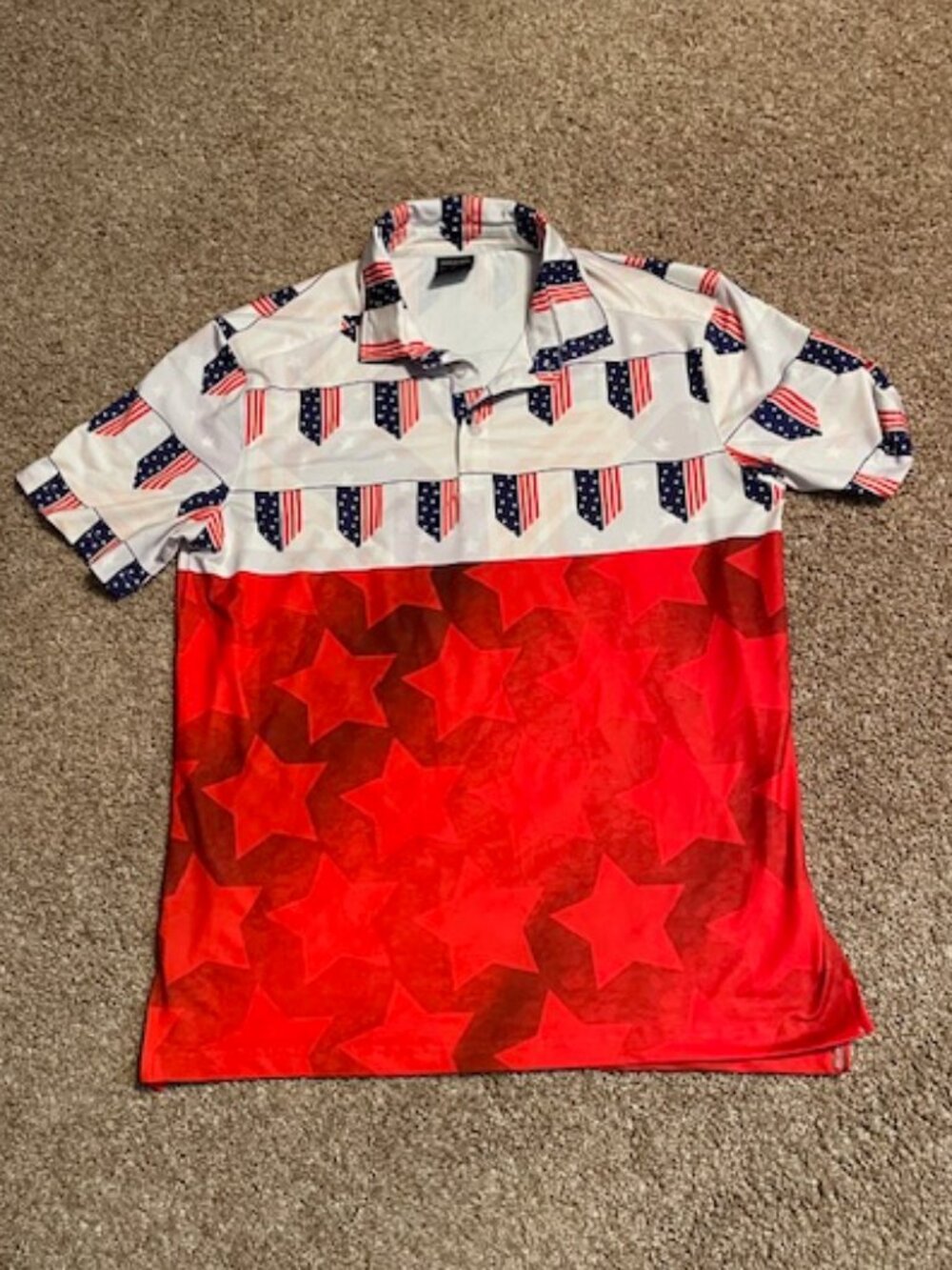 Tropical Bros Patriotic Short Sleeve Polo - S